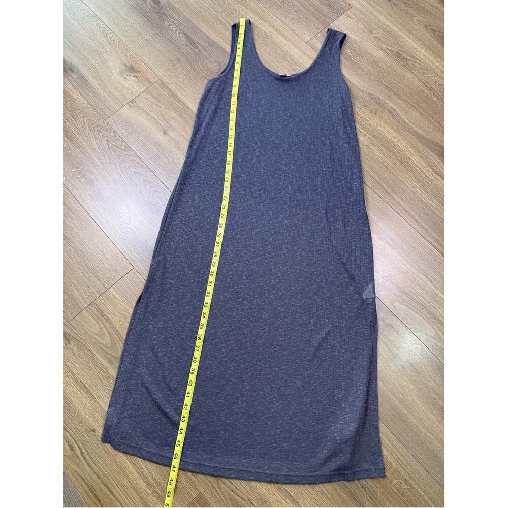 Sandwich Sheer Knit Tank Dress Gray Sleeveless Midi Swim Cover Up Medium - Picture 10 of 10